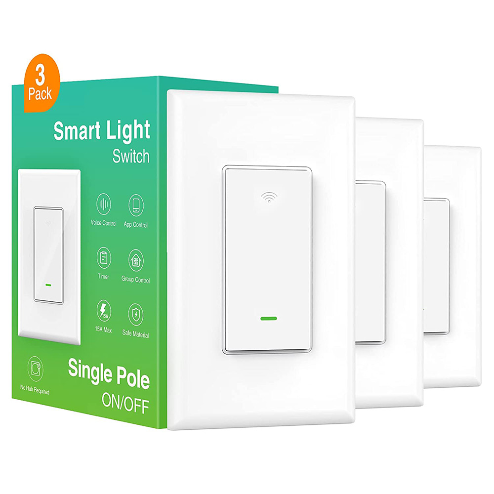 Smart Light Switch, Smart WiFi Light Switch Compatible with Alexa and Google Assistant